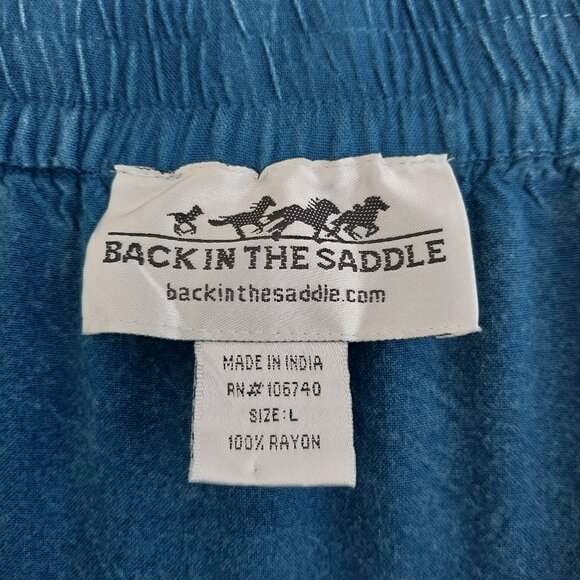 Back In The Saddle Boho Broomstick Tiered Maxi Skirt Like New Size Large Blue - Picture 6 of 6